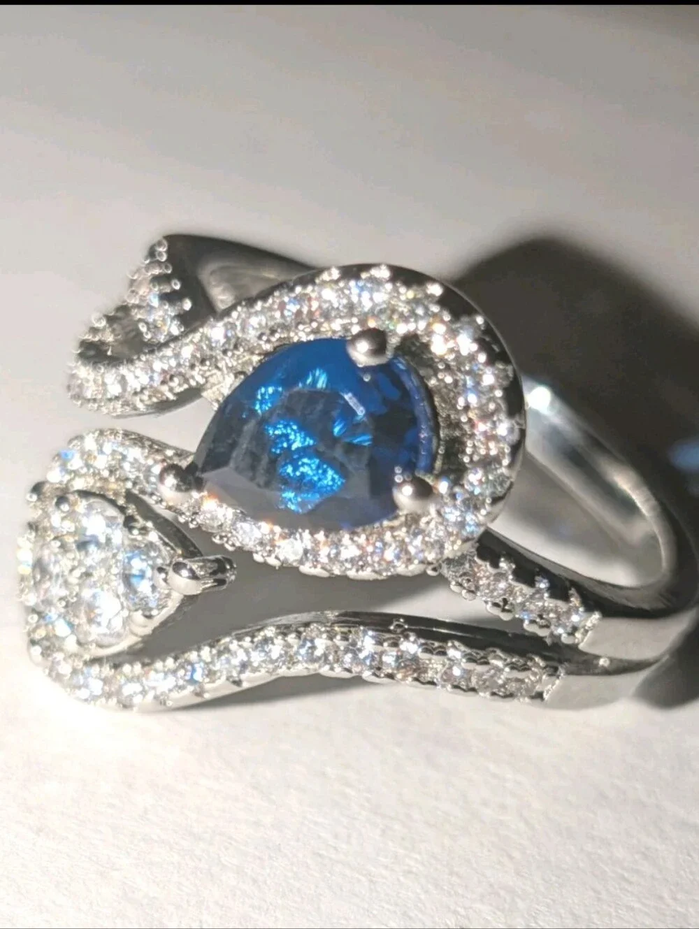 14k White Gold Plated 2.50 Ct Round Lab-Created Diamond Bypass Engagement Ring